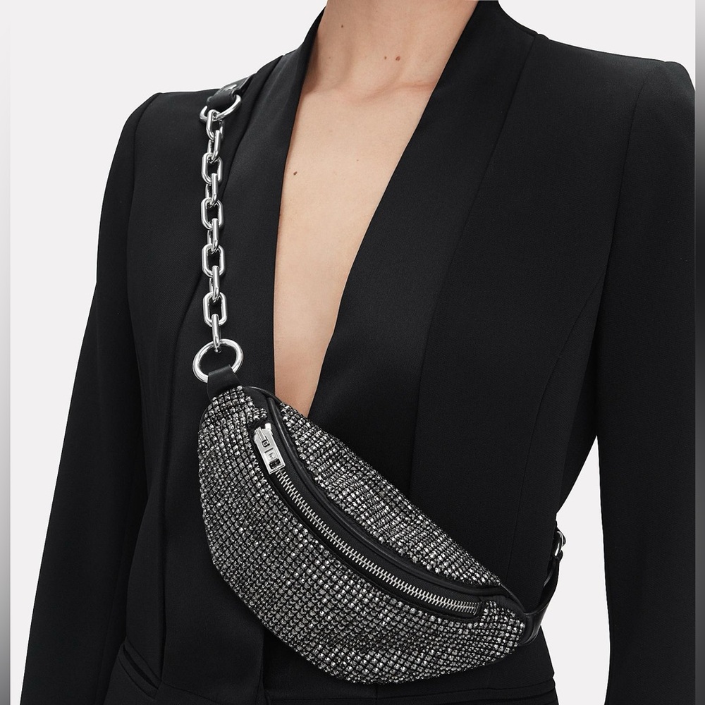 $895 Retail Alexander Wang Rhinestone Leather Attica Belt Bag